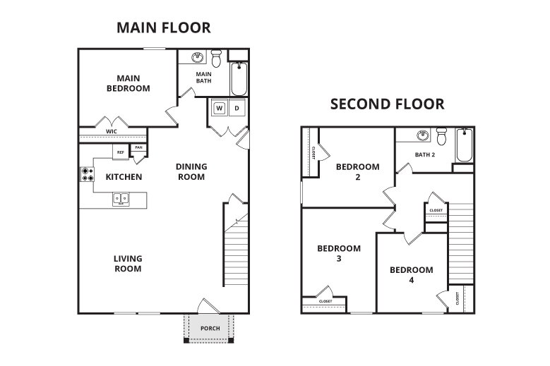 Floorplan: Name: D3-Deerbrook, Beds: 4, Baths: 2.0, Sqft: 1602