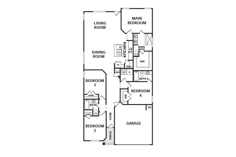 Floorplan: Name: D7-Huxley, Beds: 4, Baths: 3.0, Sqft: 1910