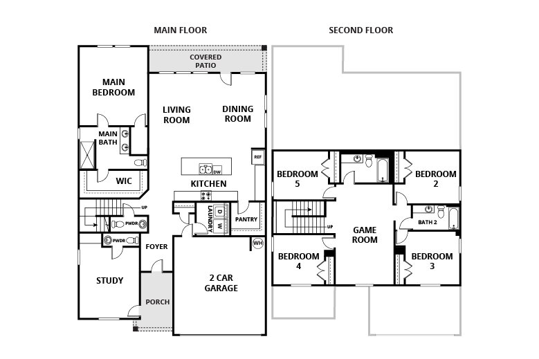 Floorplan: Name: E3-Halstead 2, Beds: 5, Baths: 3.0, Sqft: 2804