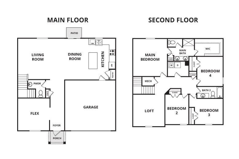 Floorplan: Name: D4-Providence, Beds: 4, Baths: 2.5, Sqft: 2584