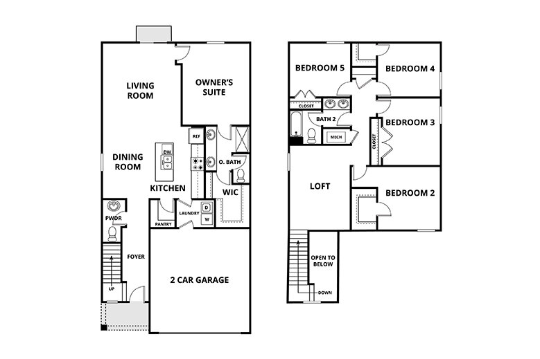 Floorplan: Name: E1-Columbia, Beds: 5, Baths: 2.5, Sqft: 2389