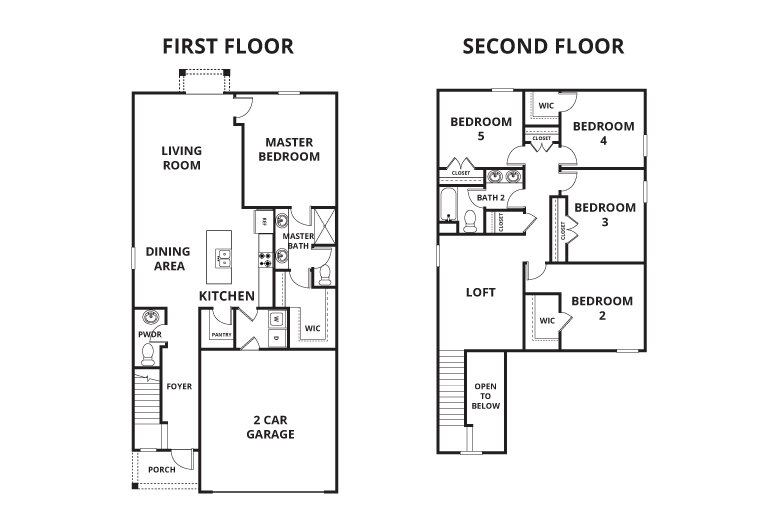 Floorplan: Name: E1-Columbia, Beds: 5, Baths: 2.5, Sqft: 2389
