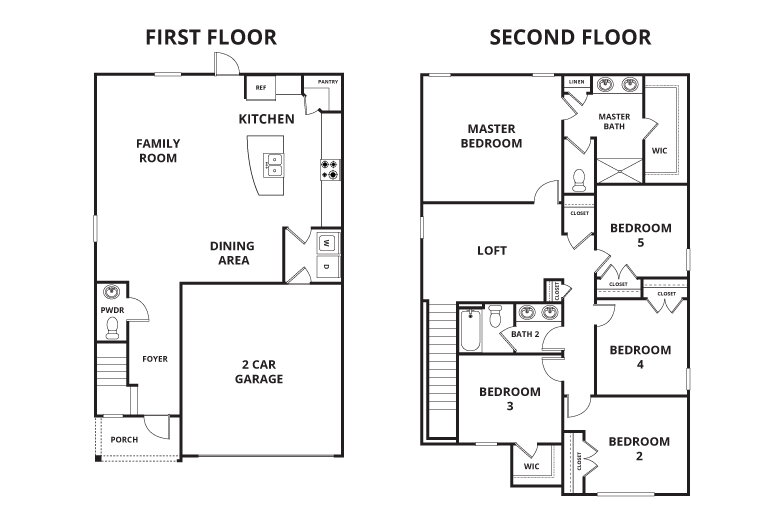 Floorplan: Name: E2-Boston, Beds: 5, Baths: 2.5, Sqft: 2215