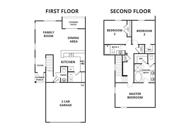 Floorplan: Name: C2-Capri, Beds: 3, Baths: 2.5, Sqft: 1801