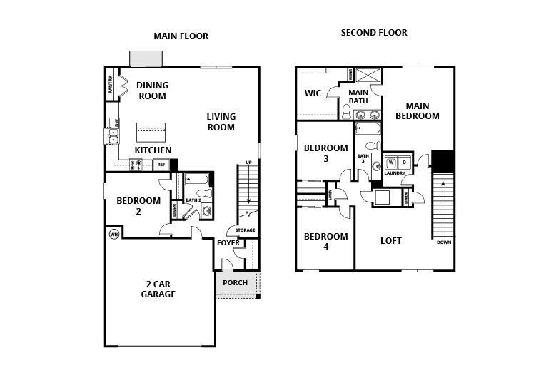 Floorplan: Name: D2-McNair, Beds: 4, Baths: 3.0, Sqft: 2207