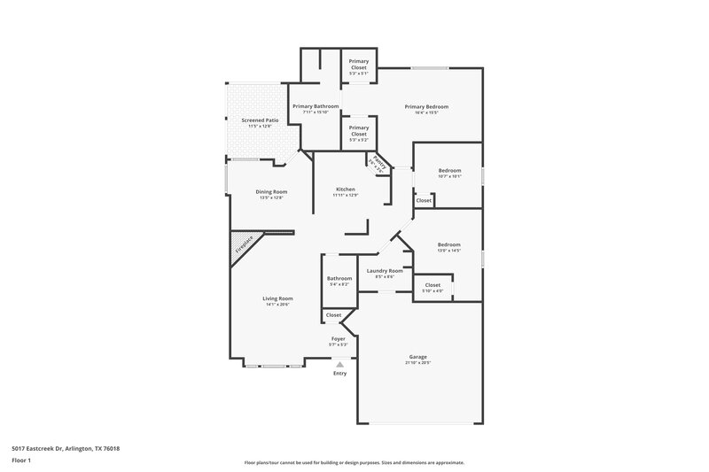 2,150/Mo, 5017 Eastcreek Dr Arlington, TX 76018 Floor Plan View