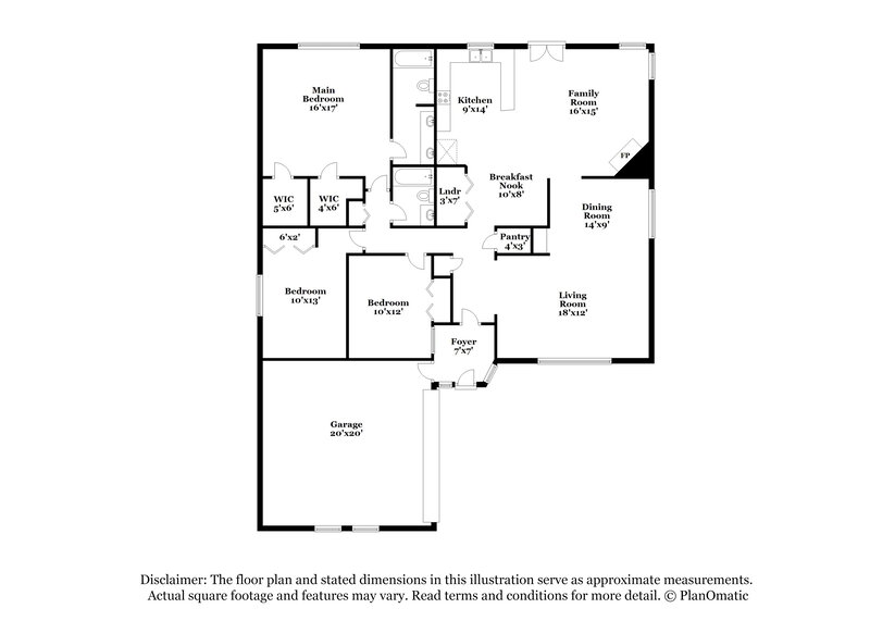 2,155/Mo, 1417 Barbara Ln Arlington, TX 76018 Floor Plan View