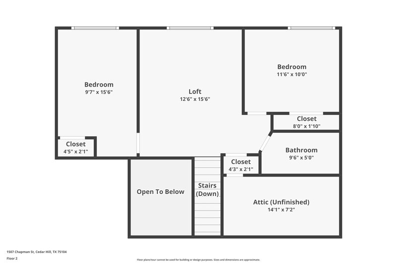 2,380/Mo, 1507 Chapman St Cedar Hill, TX 75104 Floor Plan View 2