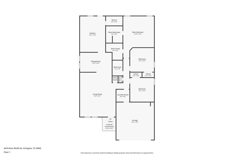 2,240/Mo, 8410 River Bluffs Dr Arlington, TX 76002 Floor Plan View