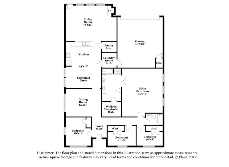 2,170/Mo, 4405 Crystal Ln Garland, TX 75043 Floorplan View