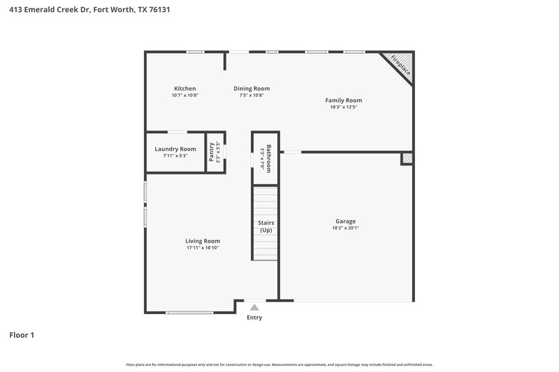 2,220/Mo, 413 Emerald Creek Dr Fort Worth, TX 76131 Floorplan View