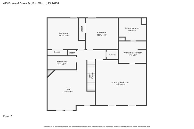 2,220/Mo, 413 Emerald Creek Dr Fort Worth, TX 76131 Floorplan View 2