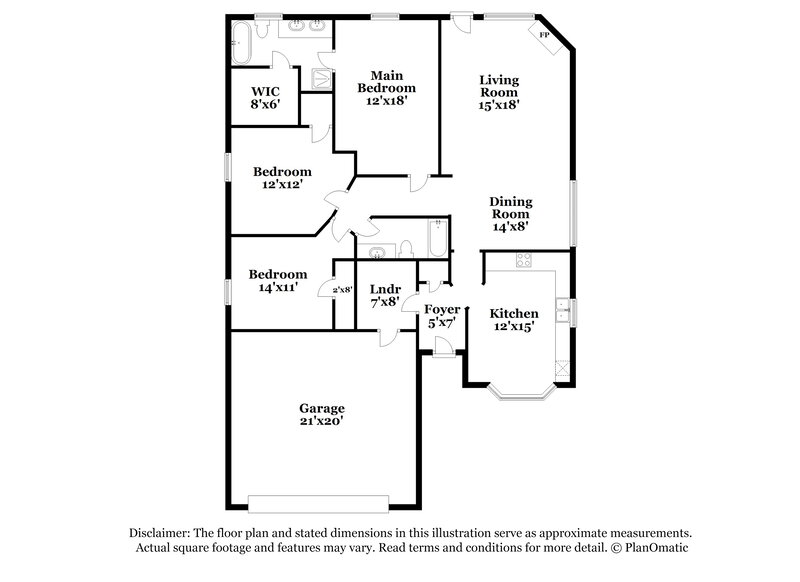 1,940/Mo, 1844 Overland St Fort Worth, TX 76131 Floor Plan View