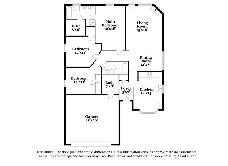 1,910/Mo, 1844 Overland St Fort Worth, TX 76131 Floorplan View