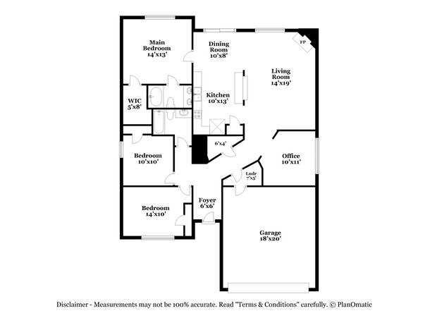 1,850/Mo, 3309 Bentgate Ct Denton, TX 76210 Floor Plan View