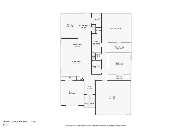 2,025/Mo, 1203 Wisdom Dr Cedar Hill, TX 75104 Floor Plan View