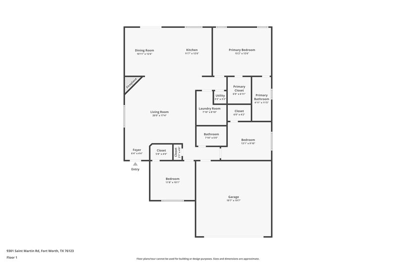 1,865/Mo, 9301 Saint Martin Rd Fort Worth, TX 76123 Floor Plan View