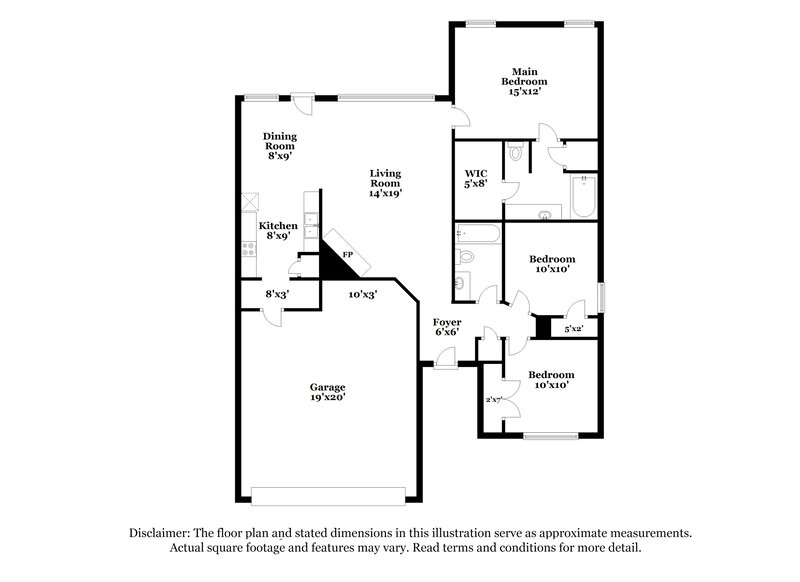 1,800/Mo, 7321 Ashbourne Way Fort Worth, TX 76133 Floorplan View