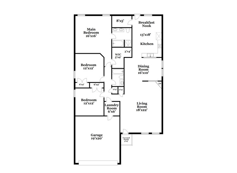 1,875/Mo, 1104 Ann Dr Wylie, TX 75098 Floor Plan View