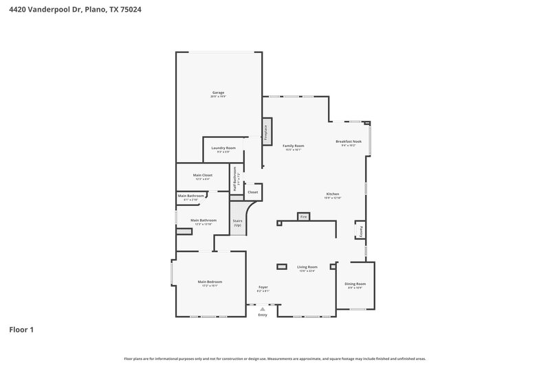3,795/Mo, 4420 Vanderpool Dr Plano, TX 75024 Floor Plan View