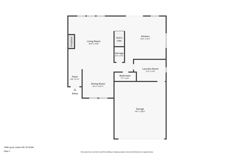 2,180/Mo, 1400 Lay St Cedar Hill, TX 75104 Floor Plan View