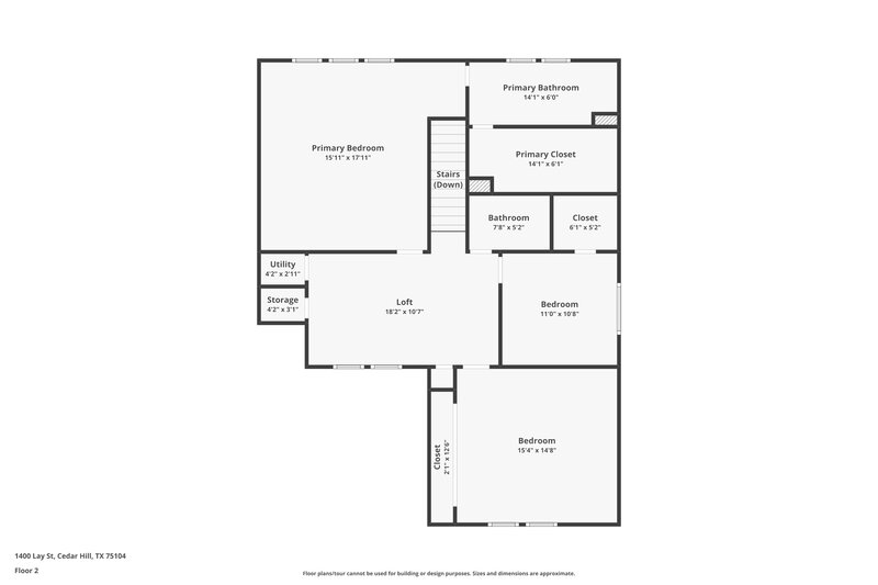 2,180/Mo, 1400 Lay St Cedar Hill, TX 75104 Floor Plan View 2