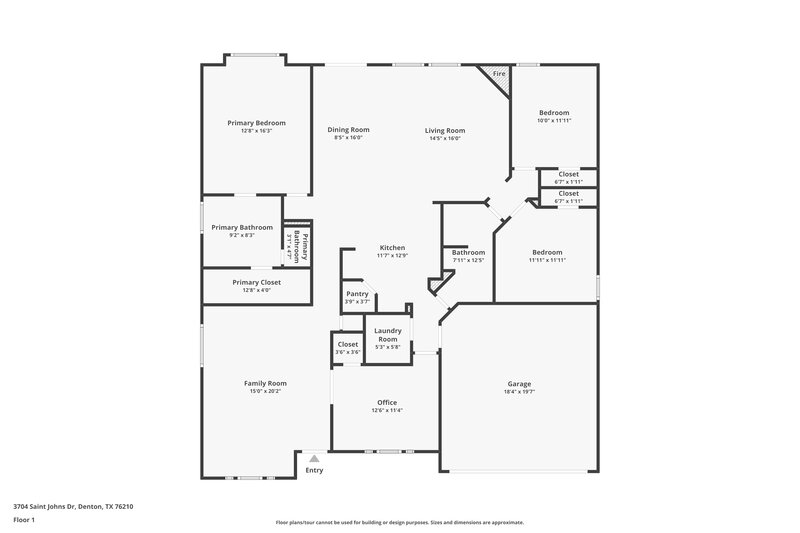 1,995/Mo, 3704 Saint Johns Dr Denton, TX 76210 Floor Plan View