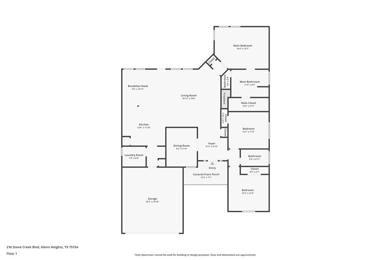 2,295/Mo, 216 Stone Creek Blvd Glenn Heights, TX 75154 Floor Plan View