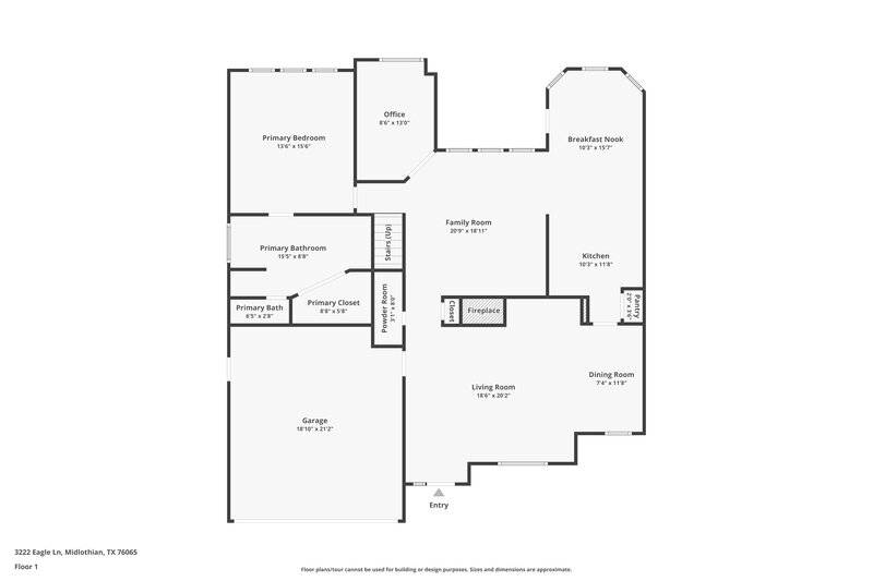 2,565/Mo, 3222 Eagle Ln Midlothian, TX 76065 Floor Plan View