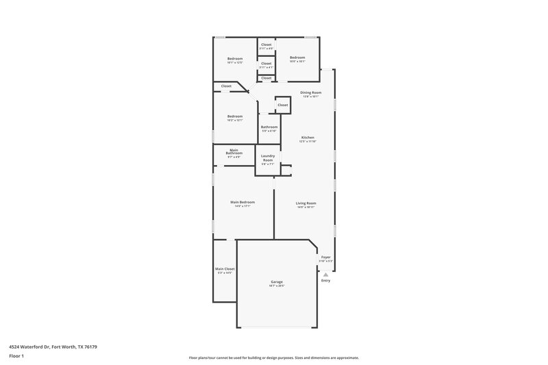 2,065/Mo, 4524 Waterford Dr Fort Worth, TX 76179 Floor Plan View