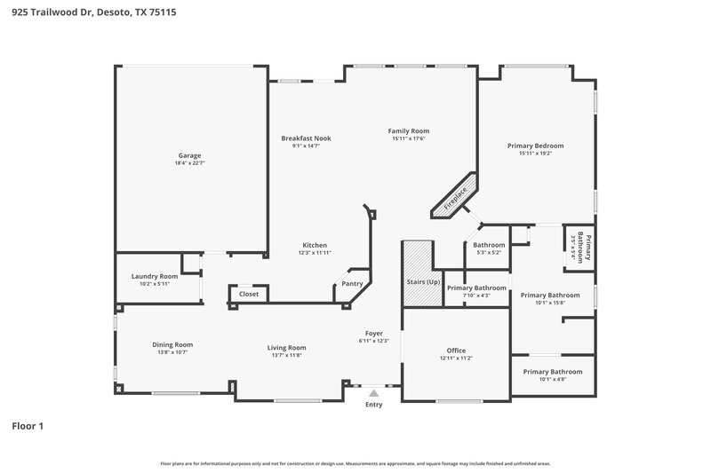 3,265/Mo, 925 Trailwood Dr Desoto, TX 75115 Floor Plan View 2