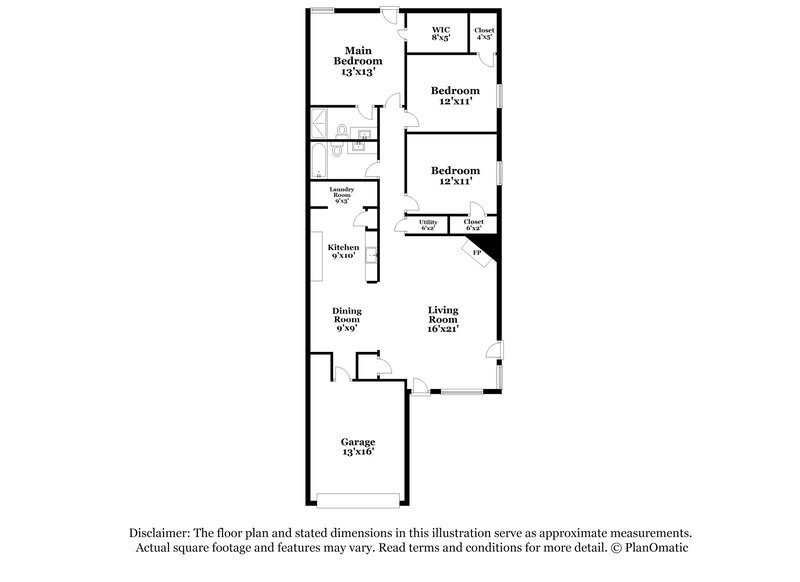 1,740/Mo, 2004 Lee Dr Denton, TX 76209 Floorplan View