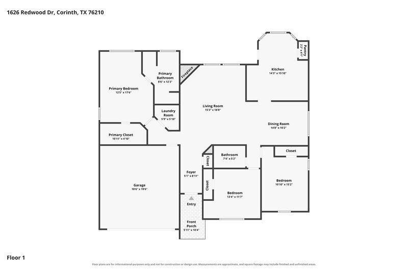 2,220/Mo, 1626 Redwood Dr Corinth, TX 76210 Floor Plan View