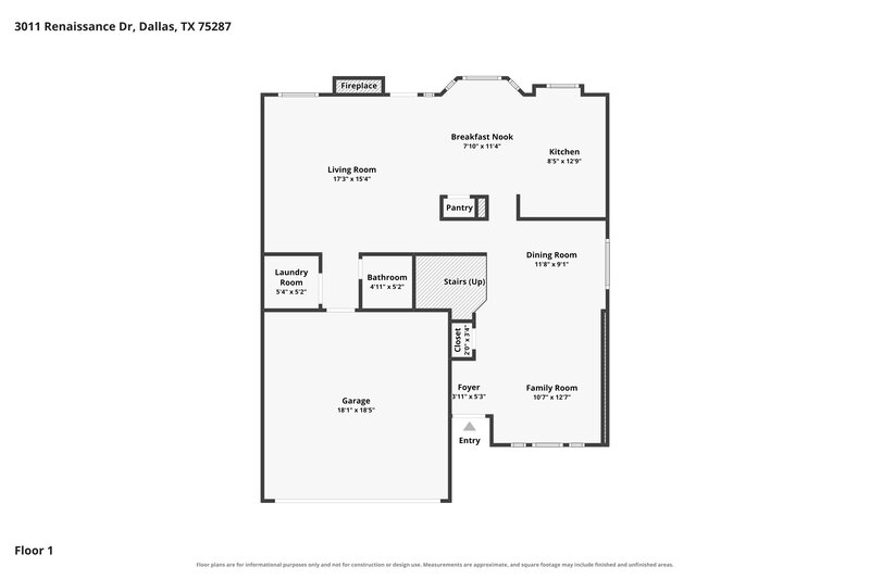 2,485/Mo, 3011 Renaissance Dr Dallas, TX 75287 Floor Plan View