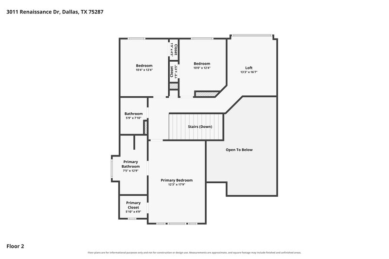 2,485/Mo, 3011 Renaissance Dr Dallas, TX 75287 Floor Plan View 2