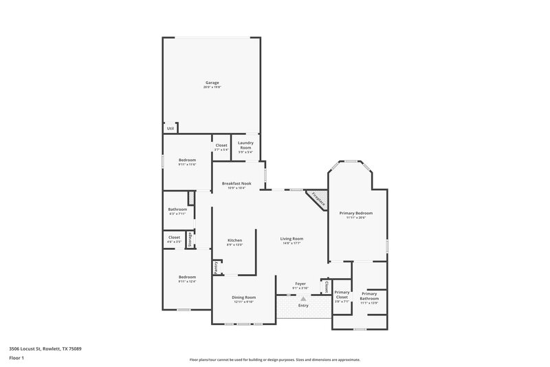 2,270/Mo, 3506 Locust St Rowlett, TX 75089 Floor Plan View