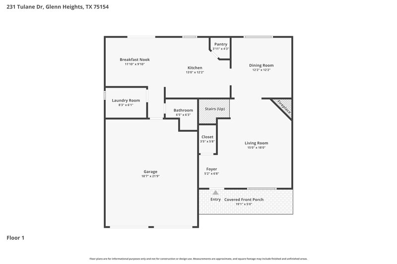 2,260/Mo, 231 Tulane Dr Glenn Heights, TX 75154 Floor Plan View