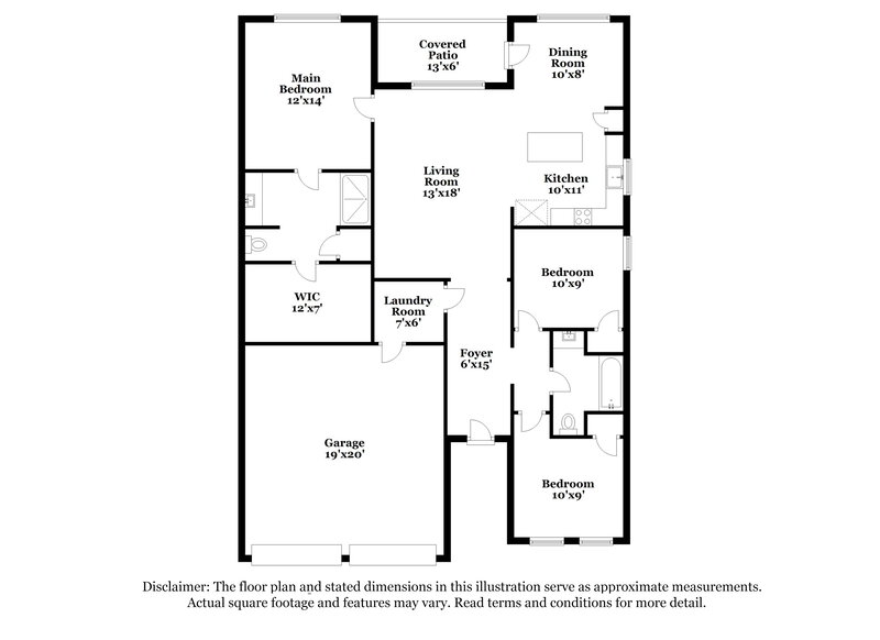 1,980/Mo, 1313 Redpine Dr Fort Worth, TX 76140 Floorplan View
