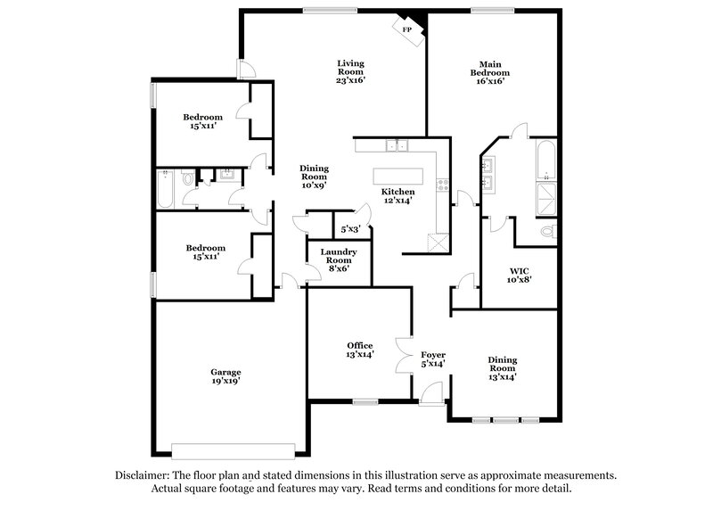 2,190/Mo, 124 Thoroughbred Dr Krum, TX 76249 Floor Plan View