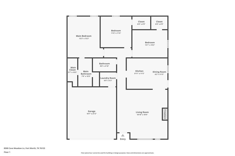 2,055/Mo, 8500 Cove Meadow Lane Fort Worth, TX 76123 Floor Plan View