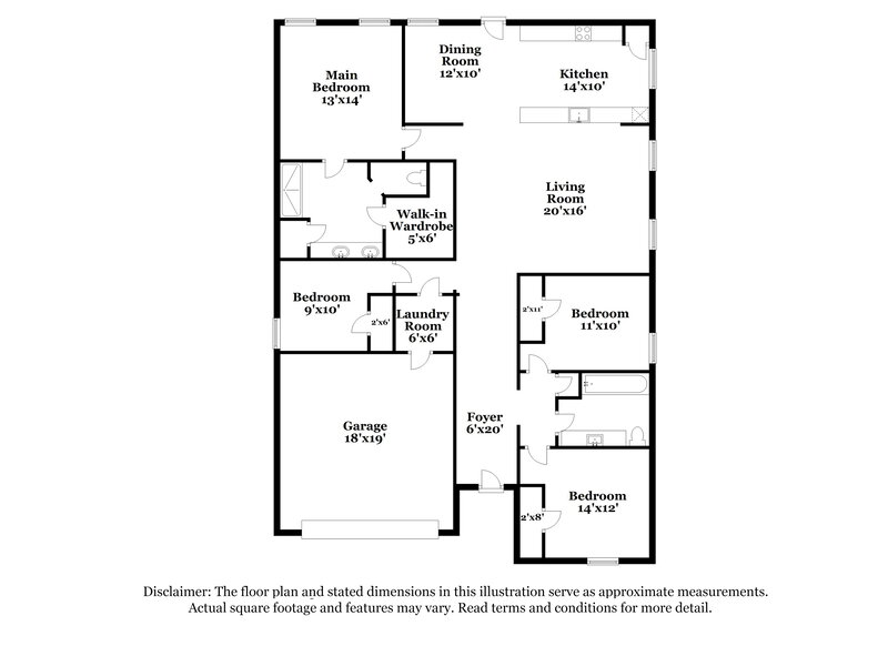 2,140/Mo, 9612 Teton Vista Dr Fort Worth, TX 76140 Floor Plan View