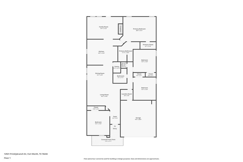 1,950/Mo, 12921 Pricklybranch Dr Fort Worth, TX 76244 Floor Plan View