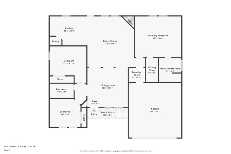 2,340/Mo, 2009 Chisolm Trl Forney, TX 75126 Floor Plan View