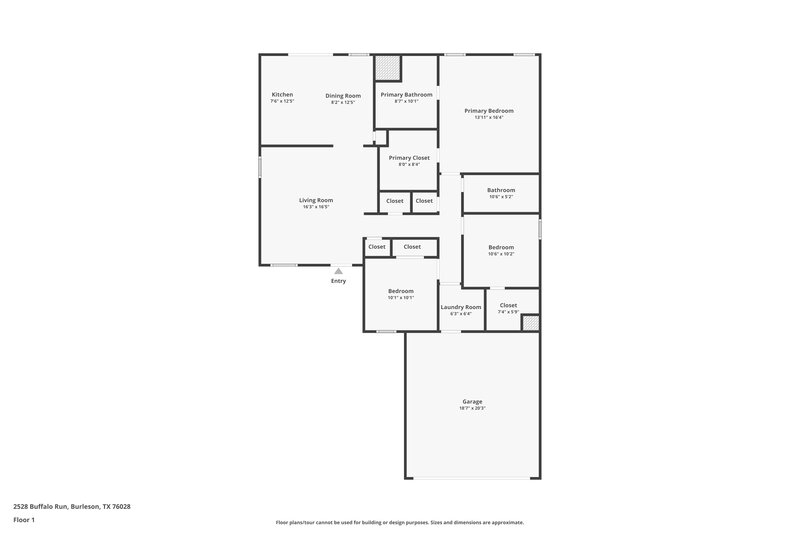 1,770/Mo, 2528 Buffalo Run Burleson, TX 76028 Floor Plan View