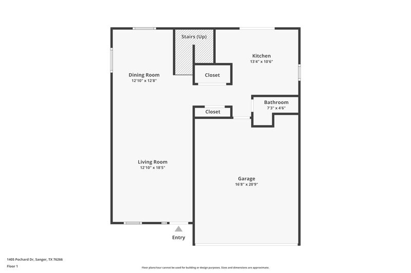 1,985/Mo, 1405 Pochard Dr Sanger, TX 76266 Floor Plan View