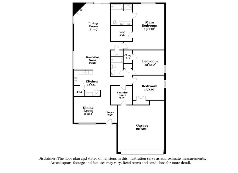 2,235/Mo, 7633 Hollow Forest Dr Fort Worth, TX 76123 Floor Plan View