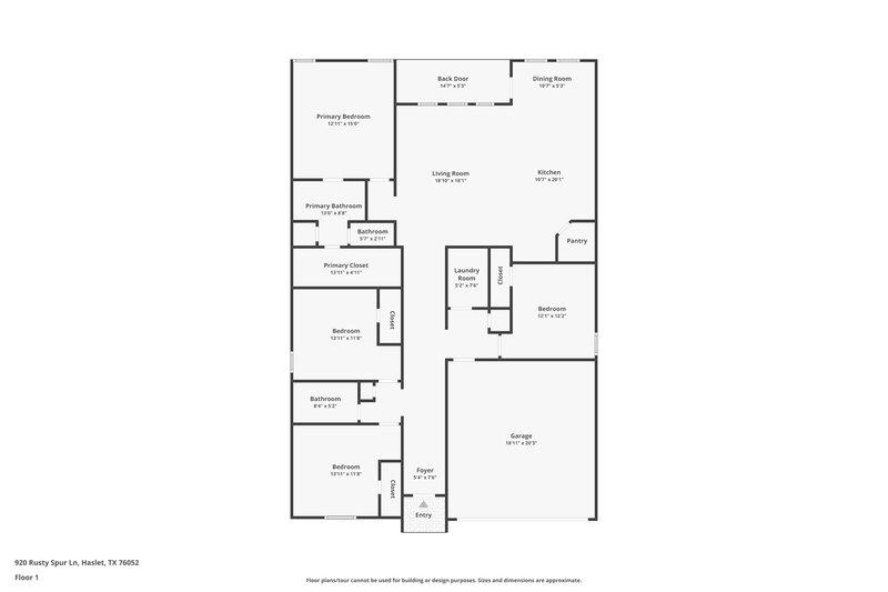 2,275/Mo, 920 Rusty Spur Ln Haslet, TX 76052 Floor Plan View