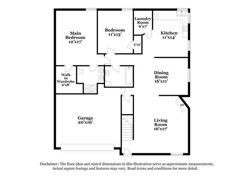 2,140/Mo, 7113 Royal Oak Dr Benbrook, TX 76126 Floor Plan View
