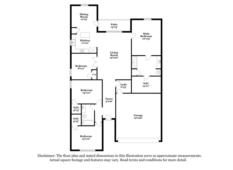 2,130/Mo, 1332 Redpine Dr Fort Worth, TX 76140 Floor Plan View