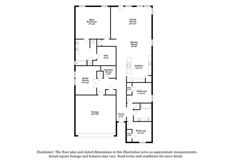 2,345/Mo, 5509 Northfield Dr Fort Worth, TX 76179 Floor Plan View